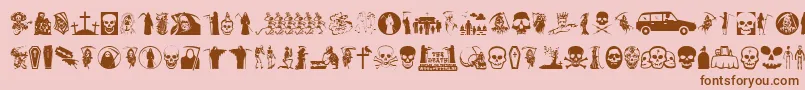 Thedeath Font – Brown Fonts on Pink Background