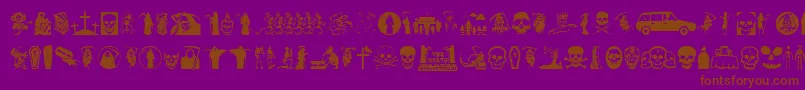 フォントThedeath – 紫色の背景に茶色のフォント