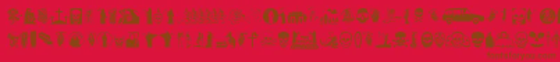 Thedeath-Schriftart – Braune Schriften auf rotem Hintergrund