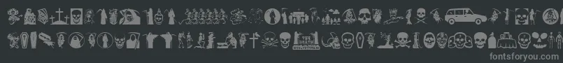Thedeath Font – Gray Fonts on Black Background