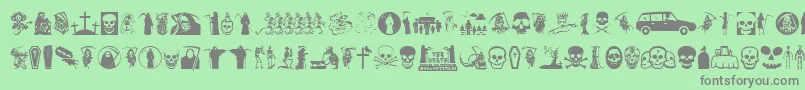 Thedeath Font – Gray Fonts on Green Background