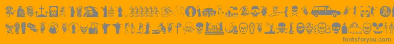 Thedeath Font – Gray Fonts on Orange Background