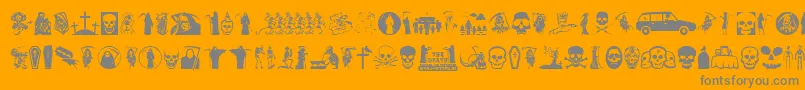 Thedeath-Schriftart – Graue Schriften auf orangefarbenem Hintergrund