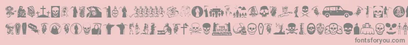 フォントThedeath – ピンクの背景に灰色の文字