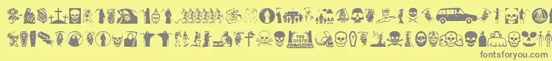 Thedeath Font – Gray Fonts on Yellow Background