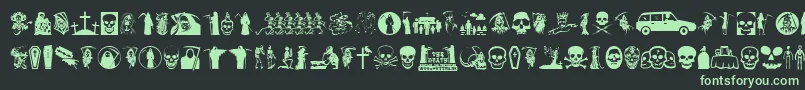 Thedeath Font – Green Fonts on Black Background