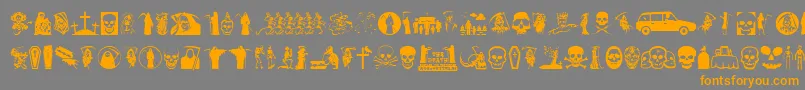 Thedeath Font – Orange Fonts on Gray Background