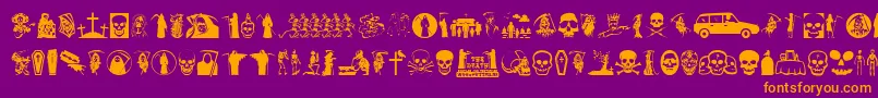 Thedeath Font – Orange Fonts on Purple Background