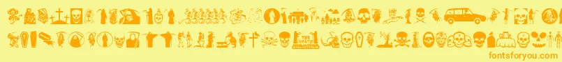Thedeath Font – Orange Fonts on Yellow Background