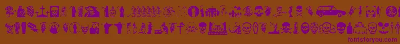 Шрифт Thedeath – фиолетовые шрифты на коричневом фоне