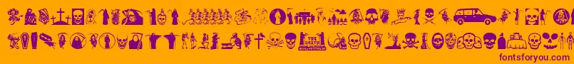 Thedeath Font – Purple Fonts on Orange Background