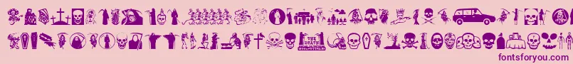 Thedeath-Schriftart – Violette Schriften auf rosa Hintergrund