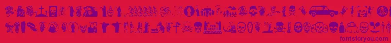 Thedeath Font – Purple Fonts on Red Background