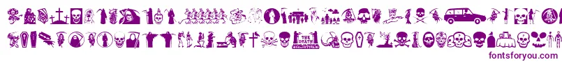 Thedeath-fontti – violetit fontit valkoisella taustalla
