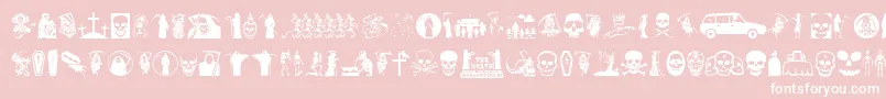 Thedeath-Schriftart – Weiße Schriften auf rosa Hintergrund