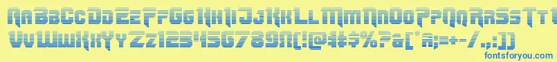 Omegaforcegrad12 Font – Blue Fonts on Yellow Background