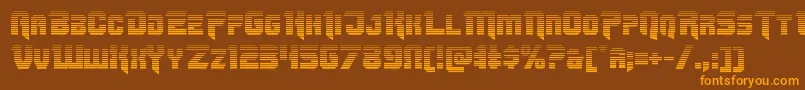 Weitere Informationen zur Omegaforcegrad12-Schriftart Omegaforcegrad12-Schriftart – Orangefarbene Schriften auf braunem Hintergrund