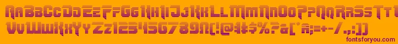 Omegaforcegrad12-Schriftart – Violette Schriften auf orangefarbenem Hintergrund