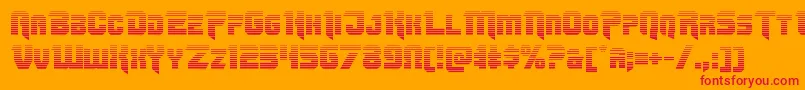 Omegaforcegrad12-Schriftart – Rote Schriften auf orangefarbenem Hintergrund