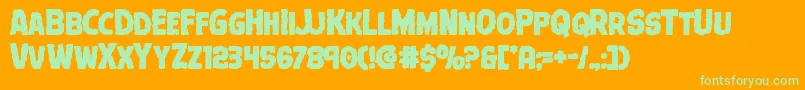 Terrorbabblebold Font – Green Fonts on Orange Background