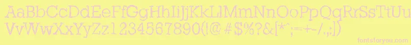 StaffordrandomLightRegular Font – Pink Fonts on Yellow Background