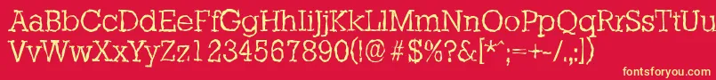 StaffordrandomLightRegular Font – Yellow Fonts on Red Background