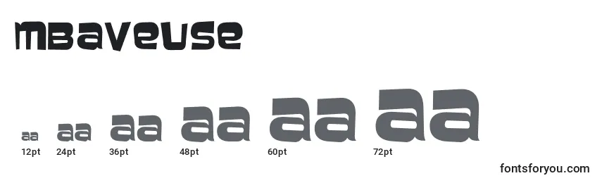 sizes of mbaveuse font, mbaveuse sizes