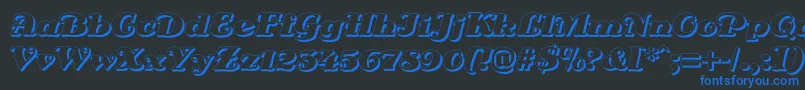 DsSienaShadow Font – Blue Fonts on Black Background