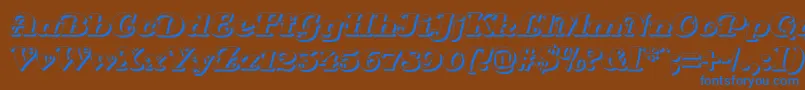 DsSienaShadow Font – Blue Fonts on Brown Background