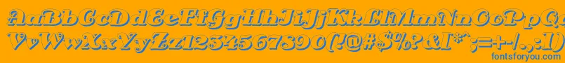 DsSienaShadow Font – Blue Fonts on Orange Background