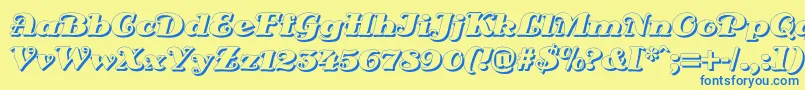 DsSienaShadow Font – Blue Fonts on Yellow Background