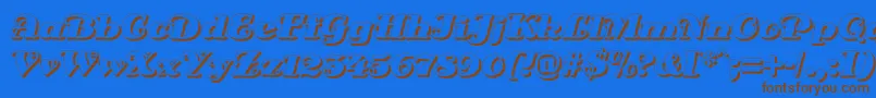 DsSienaShadow Font – Brown Fonts on Blue Background