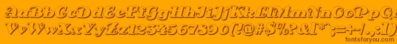 DsSienaShadow Font – Brown Fonts on Orange Background