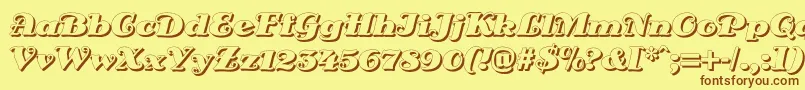 DsSienaShadow Font – Brown Fonts on Yellow Background