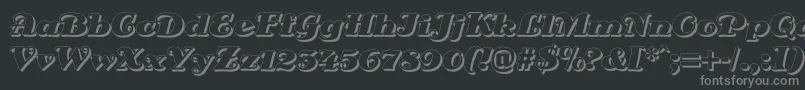 DsSienaShadow-fontti – harmaat kirjasimet mustalla taustalla