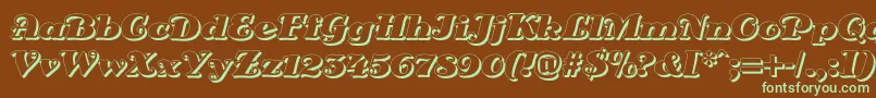 DsSienaShadow Font – Green Fonts on Brown Background