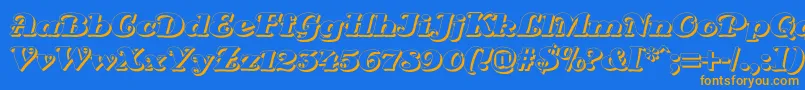 DsSienaShadow Font – Orange Fonts on Blue Background
