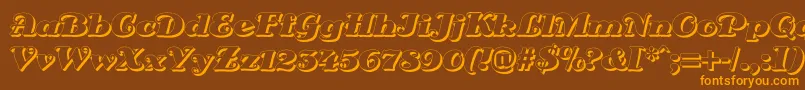 DsSienaShadow Font – Orange Fonts on Brown Background