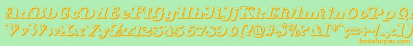 DsSienaShadow Font – Orange Fonts on Green Background