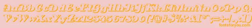 DsSienaShadow Font – Orange Fonts on Pink Background