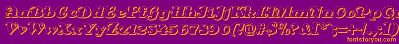 DsSienaShadow-fontti – oranssit fontit violetilla taustalla