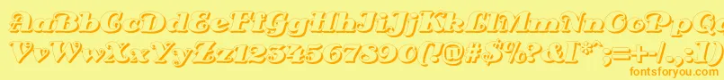 DsSienaShadow Font – Orange Fonts on Yellow Background