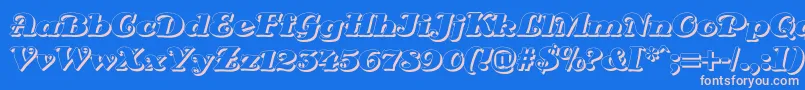 DsSienaShadow Font – Pink Fonts on Blue Background