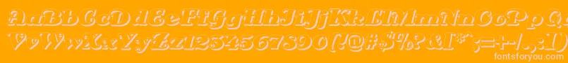 DsSienaShadow Font – Pink Fonts on Orange Background