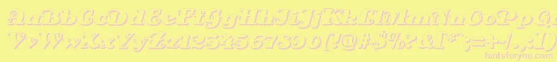 DsSienaShadow-Schriftart – Rosa Schriften auf gelbem Hintergrund