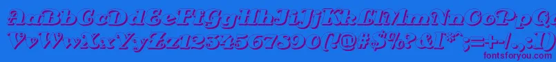DsSienaShadow Font – Purple Fonts on Blue Background
