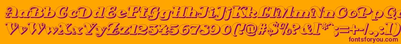 DsSienaShadow Font – Purple Fonts on Orange Background