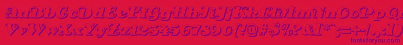 DsSienaShadow Font – Purple Fonts on Red Background