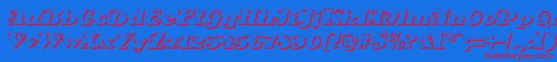 DsSienaShadow Font – Red Fonts on Blue Background