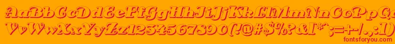 DsSienaShadow Font – Red Fonts on Orange Background
